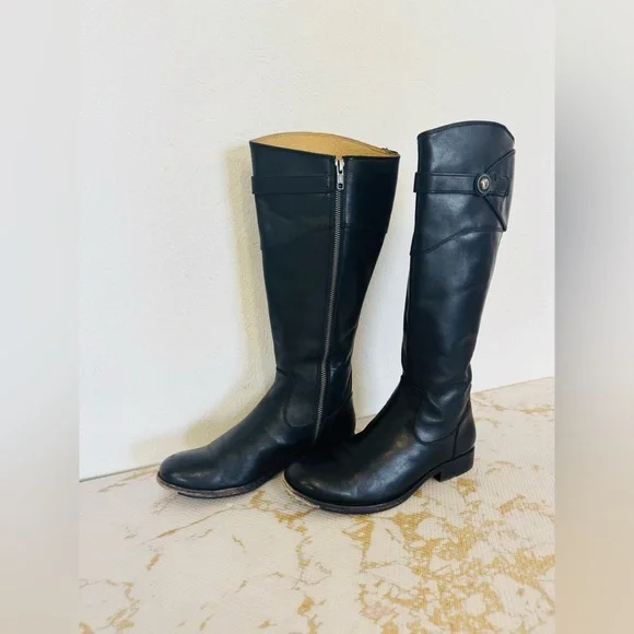 🔥🔥FINAL CLEARENCE🔥🔥 FRYE Women’s Molly Knee High Black Leather Boots - Picture 3 of 12